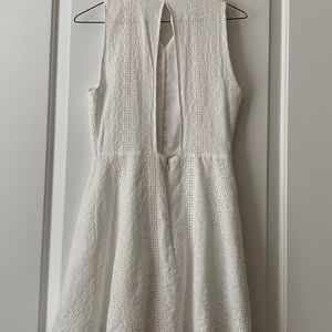 BCBGeneration White Eyelet Faux Wrap Dress